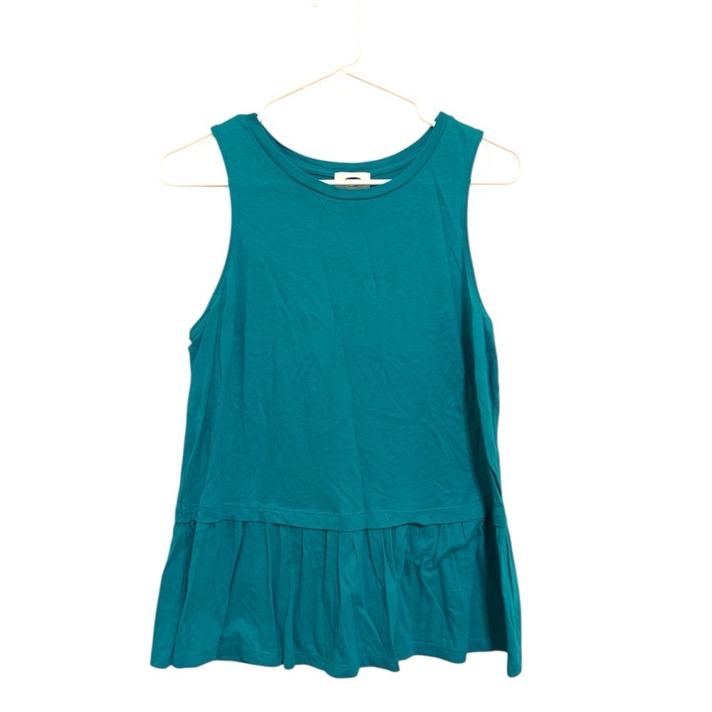 2/$15 Old Navy Teal Sleeveless Peplum Tank Top Petite Small